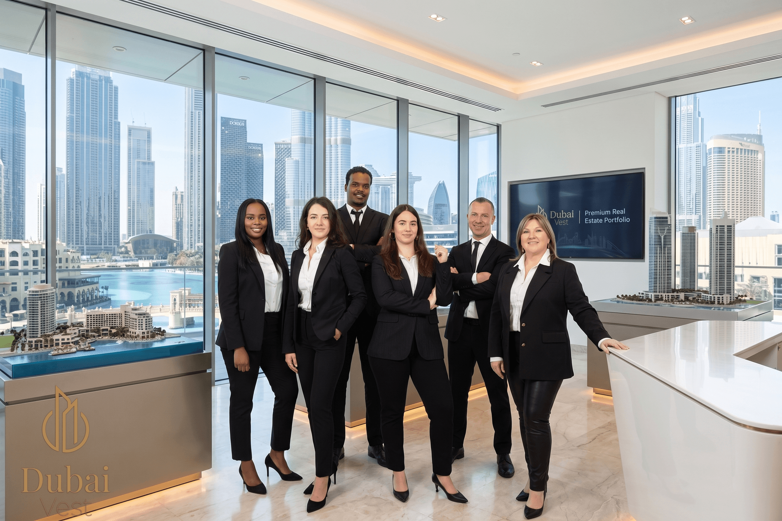 Het Dubaivest team in het Dubai kantoor